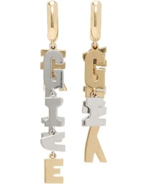 Givenchy Letters' Asymmetric Earrings - Metallic