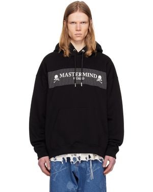 MASTERMIND WORLD Boxy Fit Grid Hoodie - Black