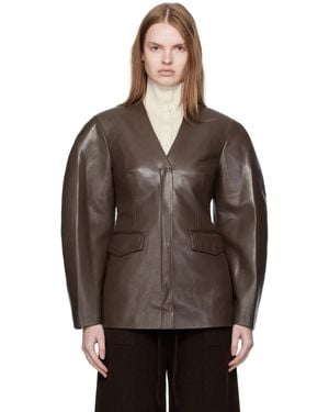 Nanushka Erina Regenerated Leather Blazer - Brown