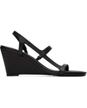 St. Agni High Wedge Heeled Sandals - Black