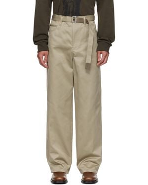 Sacai ベージュ コットン チノパンツ - ナチュラル