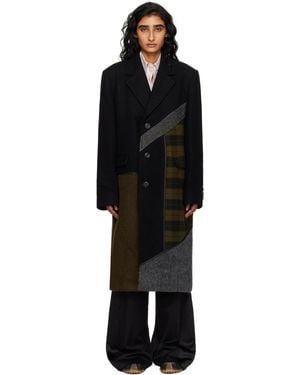 ANDERSSON BELL Patchwork Wool Coat - Black