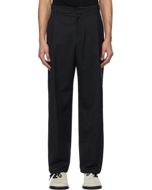 Amomento Wool Stripe Martine Trousers - Black