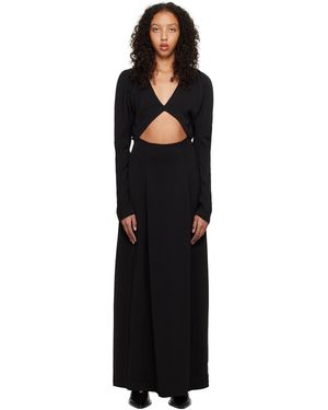 Esse Studios Robe Longue Envelope Flume Noire