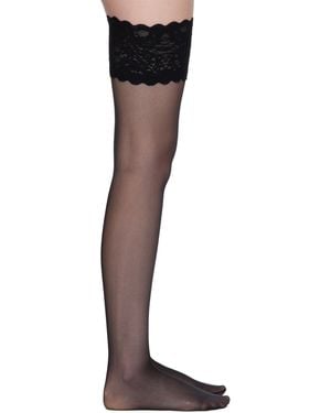 Wolford ブラック Satin Touch 20 Stay-Up ストッキングソックス