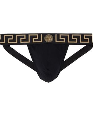 Versace Greca Border Jockstrap - Black