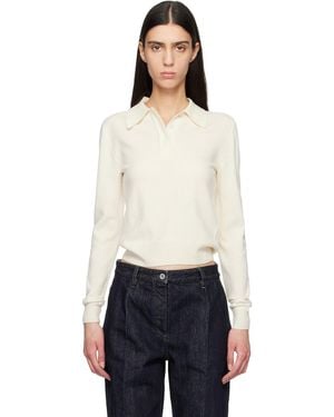 Jil Sander Off- Wool Long Sleeve Polo - Black