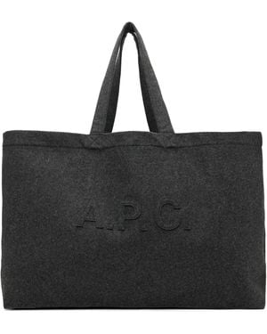 A.P.C. グレー Trapèze Shopping トートバッグ - ブラック