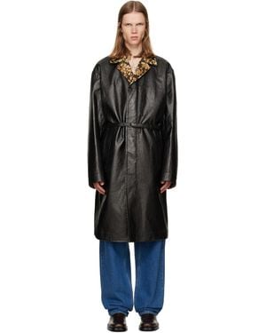 Dries Van Noten Floral Collar Coat - Black