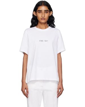 Victoria Beckham Classic Fit Slogan T-Shirt - White