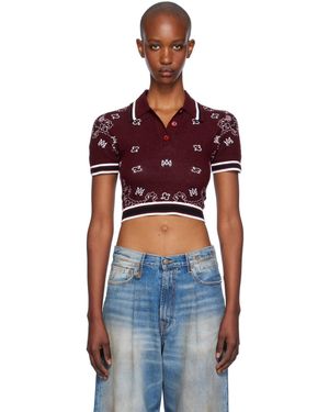 Amiri Jacquard Paisley Knit Polo - Red