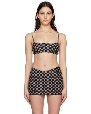 MISBHV Black & Beige Monogram Bralette
