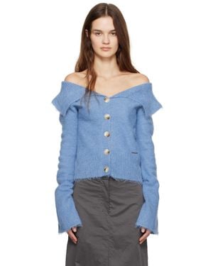 Holzweiler Off Shoulder Cardigan - Blue