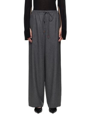LE17SEPTEMBRE Drawstring Easy Wool Trousers - Black