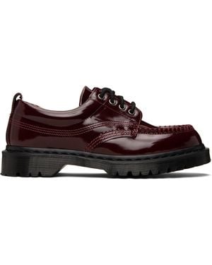 Dr. Martens Burgundy Lowell Lacquered Leather Moc Toe Derbys - Black