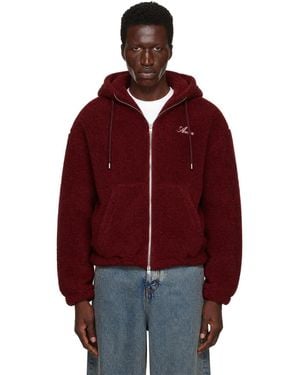 Amiri Bones Fleece Zip Hoodie - Red