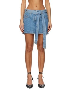 The Attico Minijupe Bleue En Denim