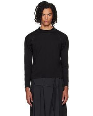 Issey Miyake Mock Neck Long Sleeve T-Shirt - Black