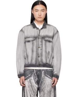 DIESEL Medium-Light Skeleton Denim Trucker Jacket - Grey