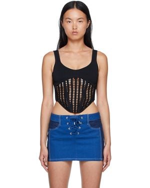 Dion Lee Recycled Viscose Tank Top - Black
