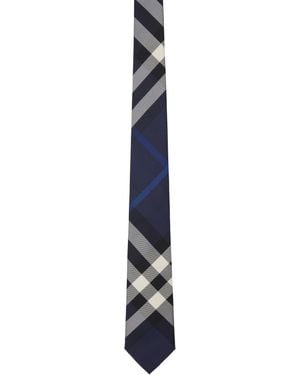Burberry Check Silk Tie - Black