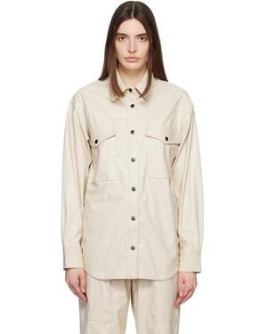 Isabel Marant Off-white Berny Faux-leather Shirt - Natural