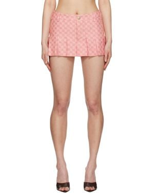 MISBHV Ssense Exclusive Jacquard Monogram School Miniskirt - Pink