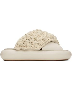 JW Anderson Off-white Platform Crochet Sandals - Black