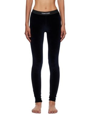 Tom Ford Lustrous Velour Signature Leggings - Black