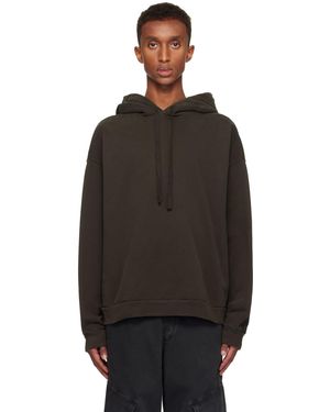 Agolde Overdyed Brushed Fleece Drawstring Hoodie - Black