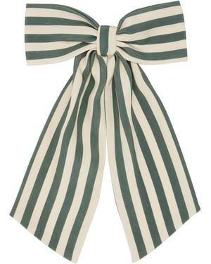 Bode Off- Soda Stripe Bow Barrette - Blue