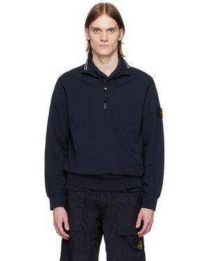 Stone Island ネイビー Organic Cotton Fleece スウェットシャツ - ブルー