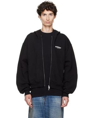 Represent Printed 'Owners Club' Zip-Up Hoodie - Black