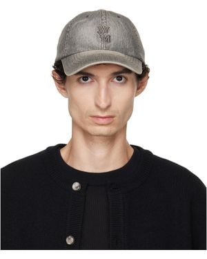WOOYOUNGMI Ribbed Denim Logo Ball Cap - Black