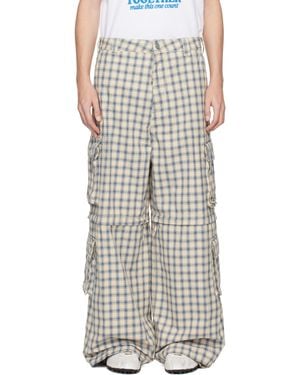 ERL Off- Zip-off Plaid Cargo Trousers - Multicolour