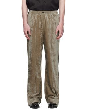 Toga Virilis Khaki Velvet Track Pants - Brown