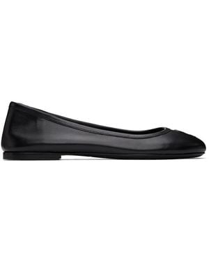 Ami Paris Round Toe Ami De Cœur Ballerina Flats - Black