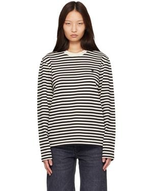 Ami Paris Off- Mariniere Cotton Ami De Coeur T-Shirt - Black