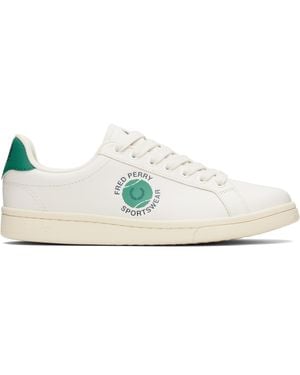 Fred Perry Baskets De Tennis B721 Blanches En Cuir - Noir