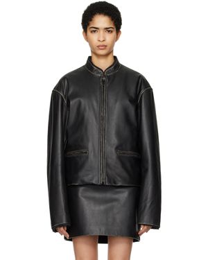 032c Uma Leather Biker Jacket - Black