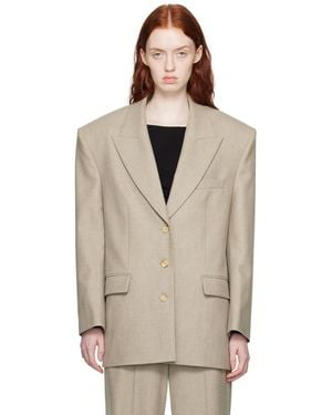 Magda Butrym Peaked Lapel Blazer - Natural