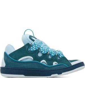 Lanvin Bicolour Curb Trainers - Blue