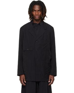 Y-3 Crinkled Viscose Chore Blazer - Black