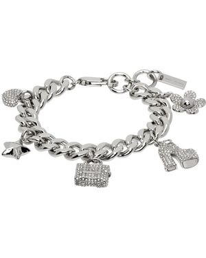 Marc Jacobs シルバー The Pavé Mini Icon Charm ブレスレット - ブラック