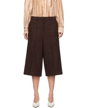 UMBER POSTPAST Bermuda Bourgogne En Laine - Noir