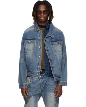 ANDERSSON BELL Asymmetric Layered Denim Jacket - Blue