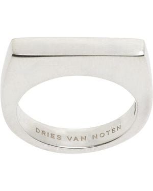 Dries Van Noten Thin Signet Ring - White
