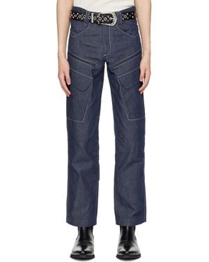 Paria Farzaneh Utility Jeans - Blue