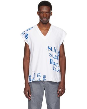 SC103 ホワイト プリントTシャツ - ブラック