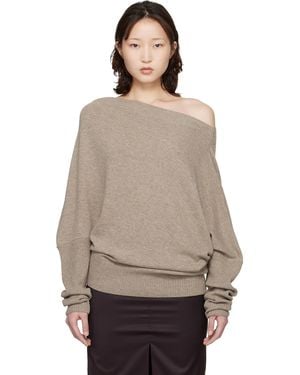 Cordera Merino Wool Off-Shoulder Jumper - Brown